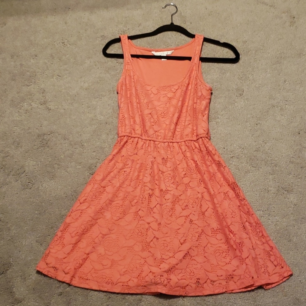 Orange lace summer dress